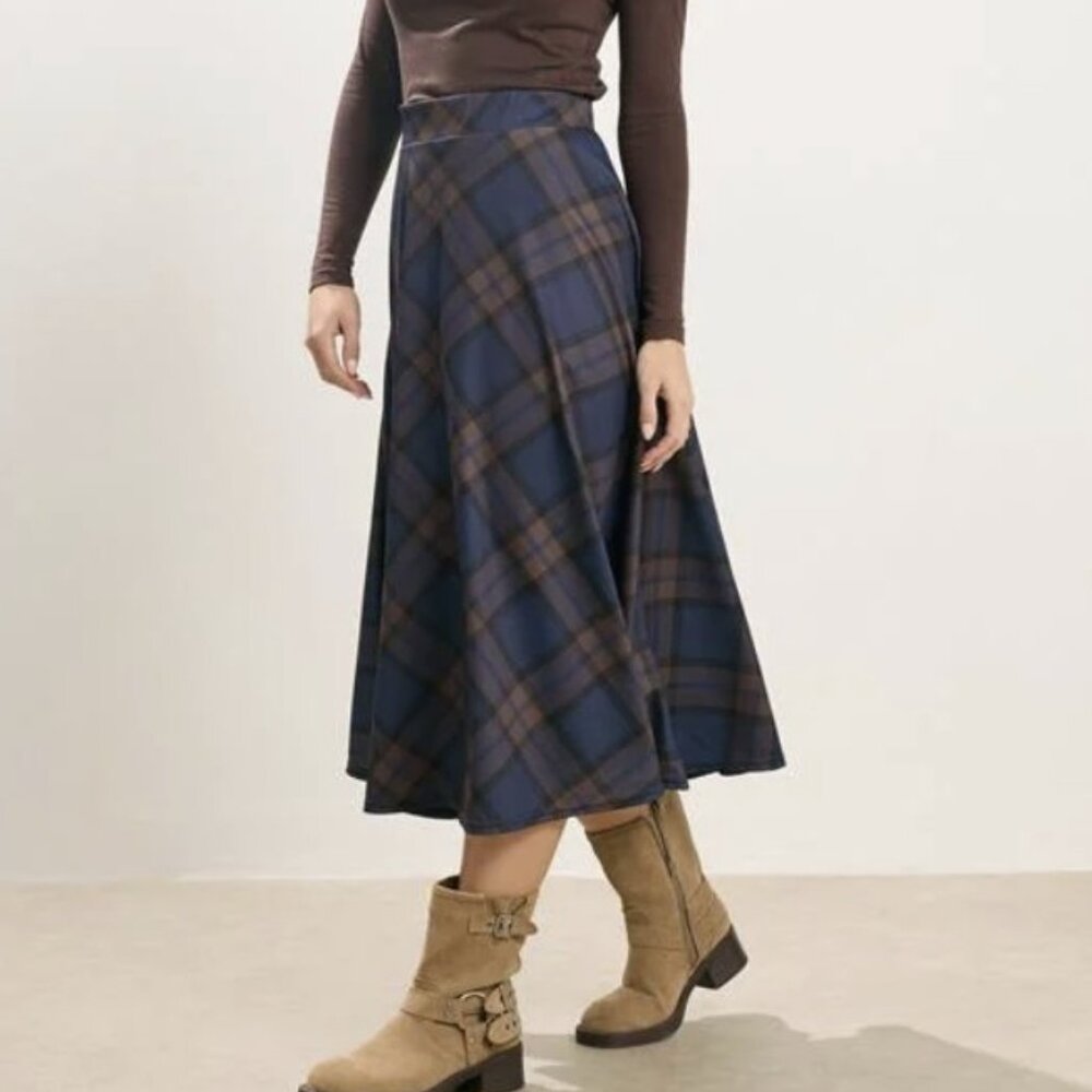 NWT PixieGirl Petite Plaid Midaxi skirt, 4P